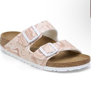 New Birkenstock Arizona Birko-Flor New Beige Women’s EU37 US 6 EU38 US 7 $115.00